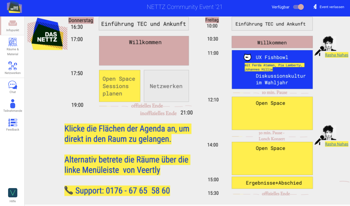 Screenshot Veertly-Raum des NETTZ-Community Events 2021 Screenshot Veertly-Raum des NETTZ-Community Events 2021